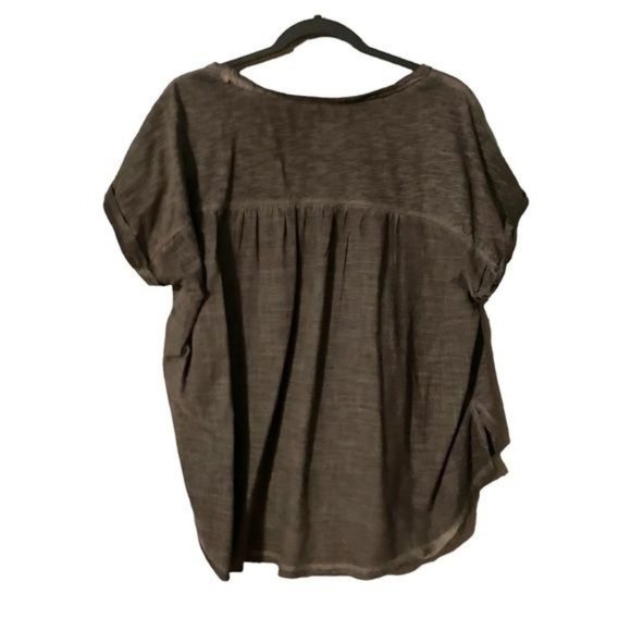 Anthropologie Pilcro Womens Washed Tee Gray Distressed Size Medium Grunge - Picture 6 of 10